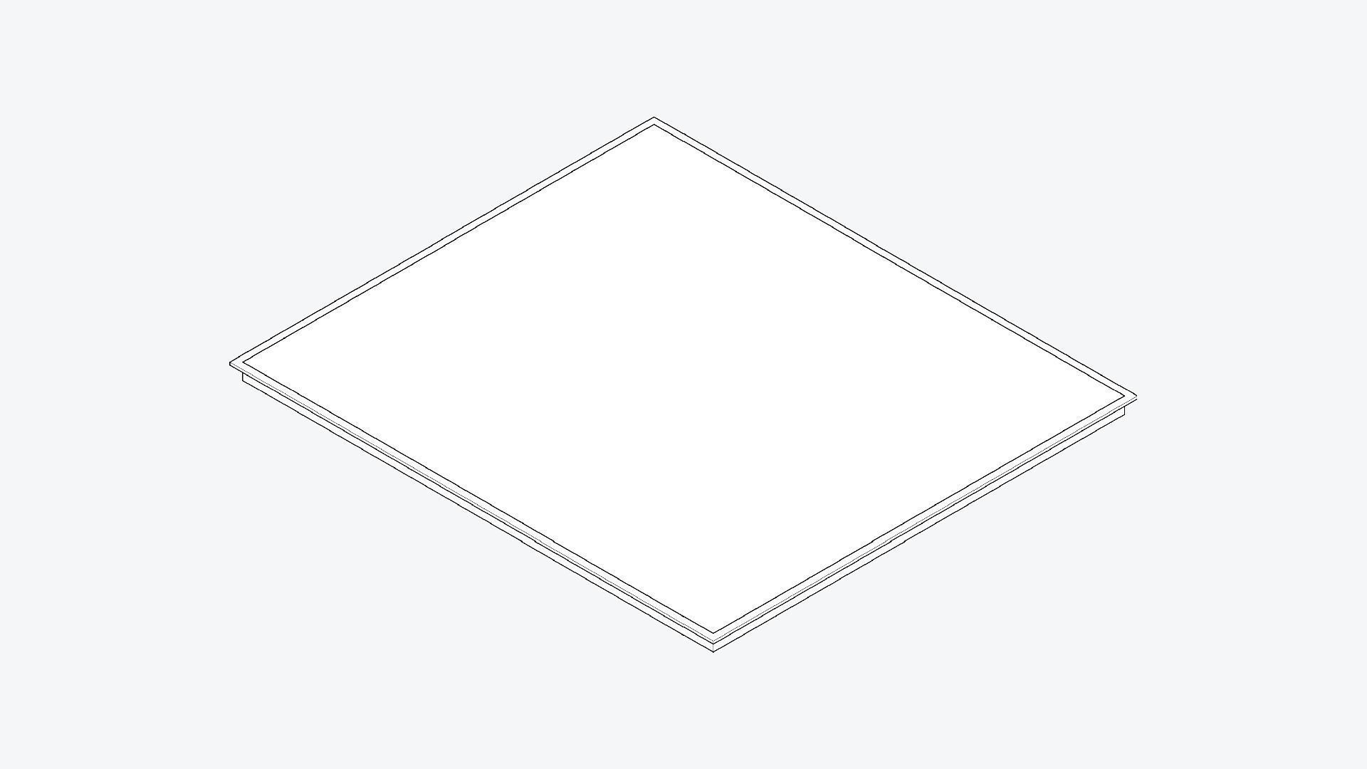 Induction Cooktop - Modern - 4 Zones - Appliance 052 Low-poly 3D model_1