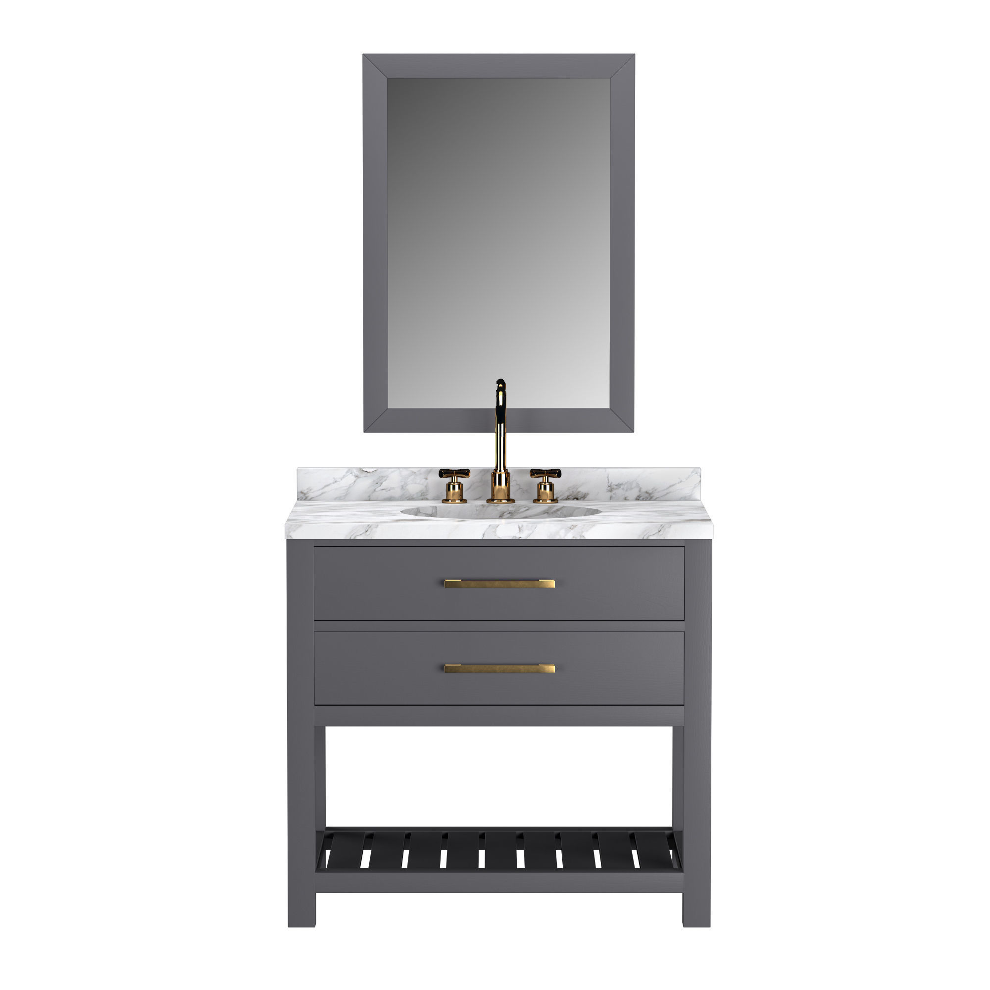 HUTTON 2 DRAWER SINGLE WASHSTAND 3D model_1
