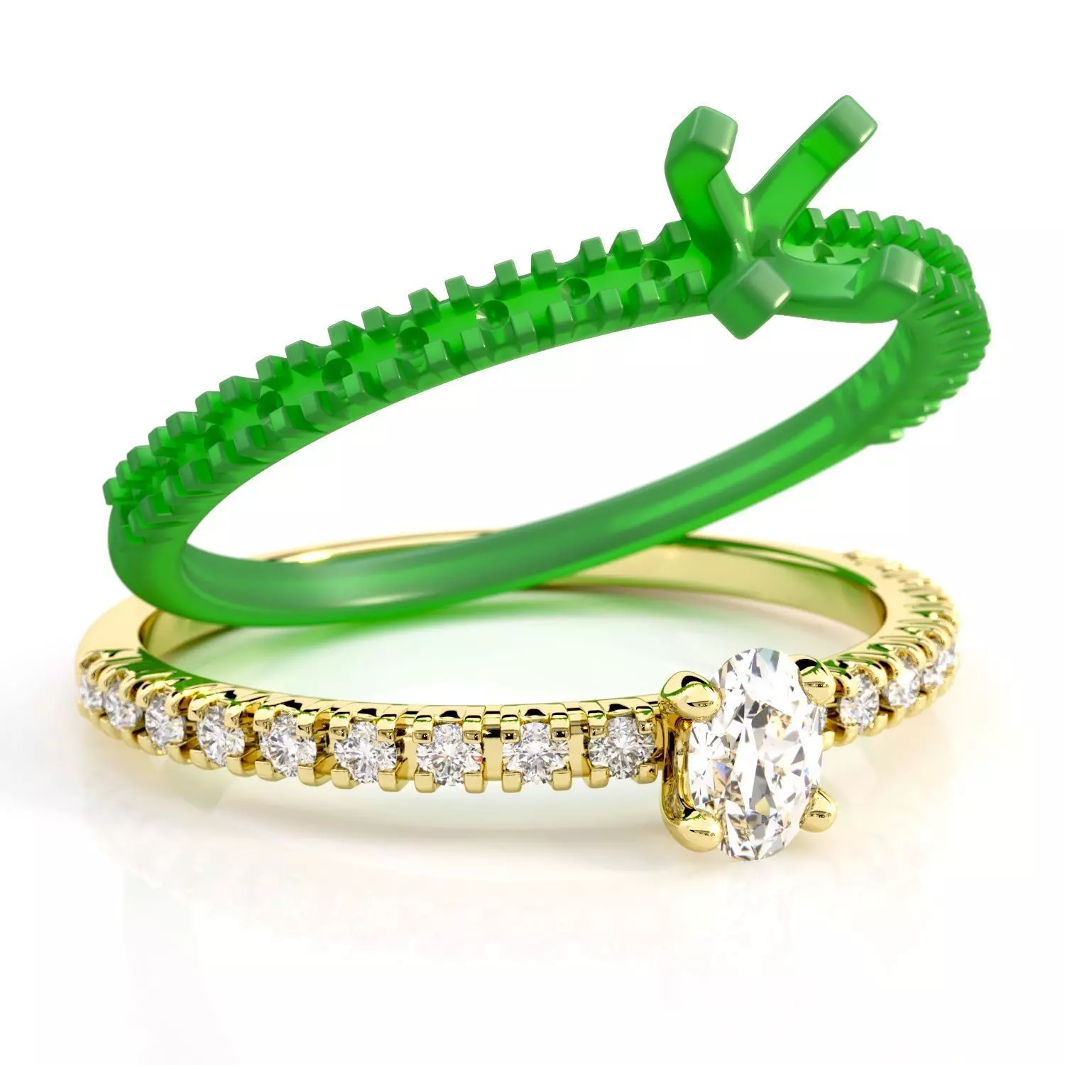 173 Etincelle Ring oval cut 3D print model