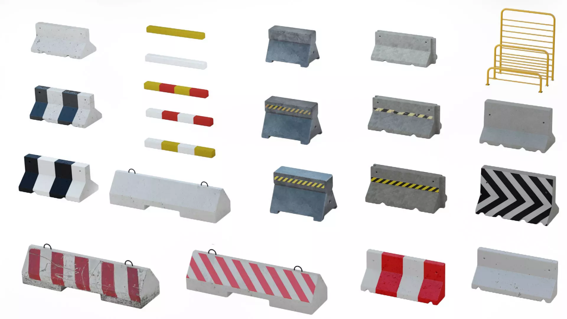 Concrete Barriers  Collection 3D model_0