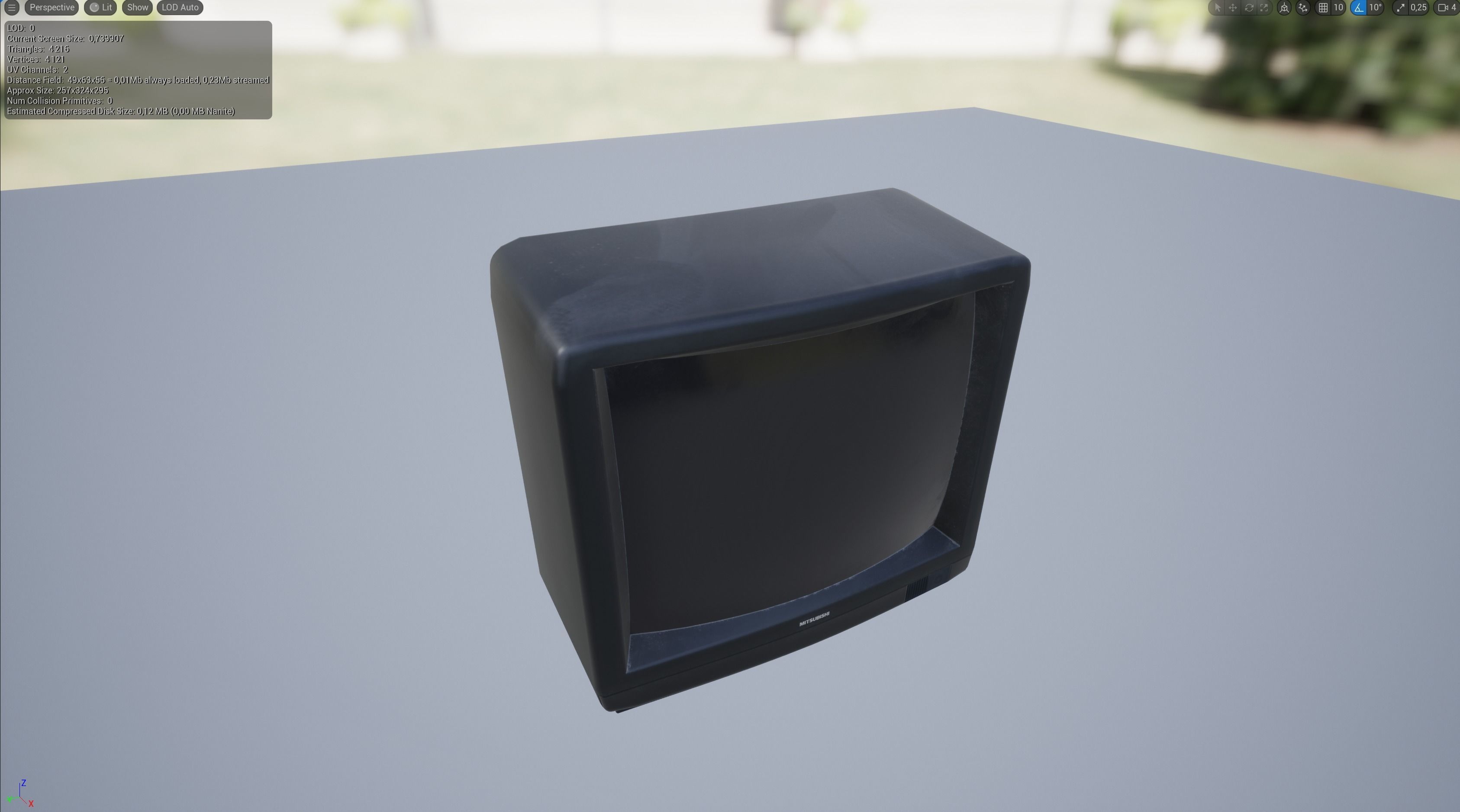 Retro Mitsubishi TV Low-poly 3D model_8