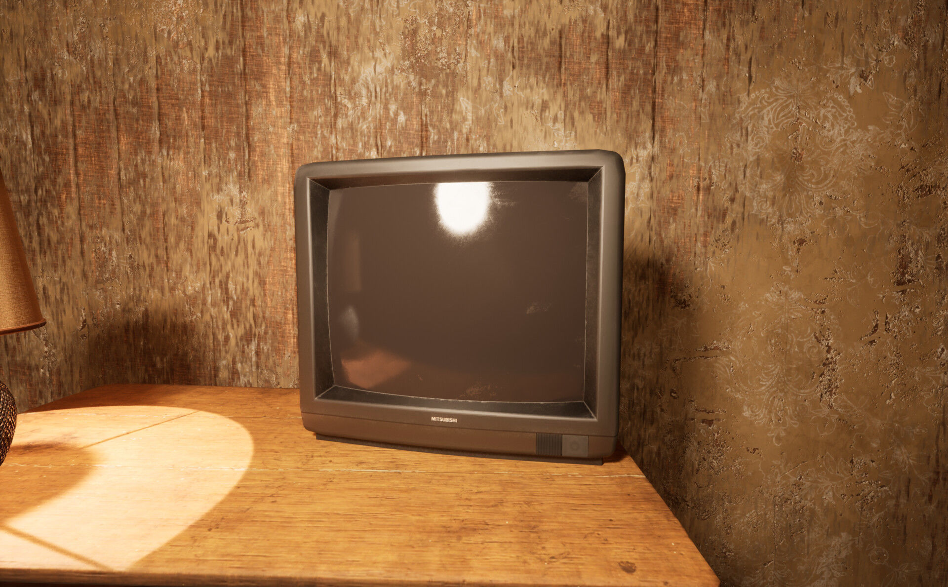 Retro Mitsubishi TV Low-poly 3D model_4