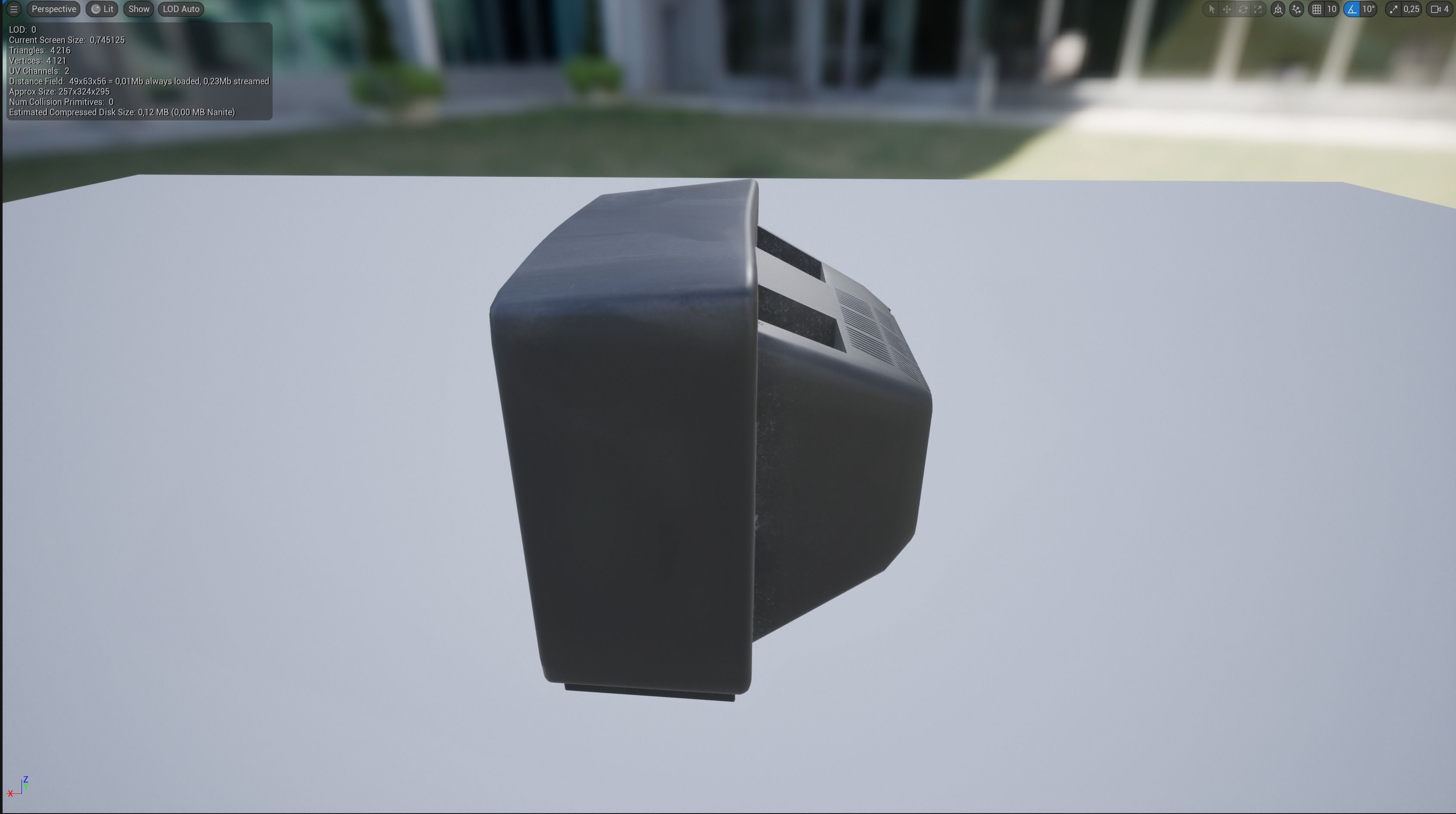 Retro Mitsubishi TV Low-poly 3D model_9