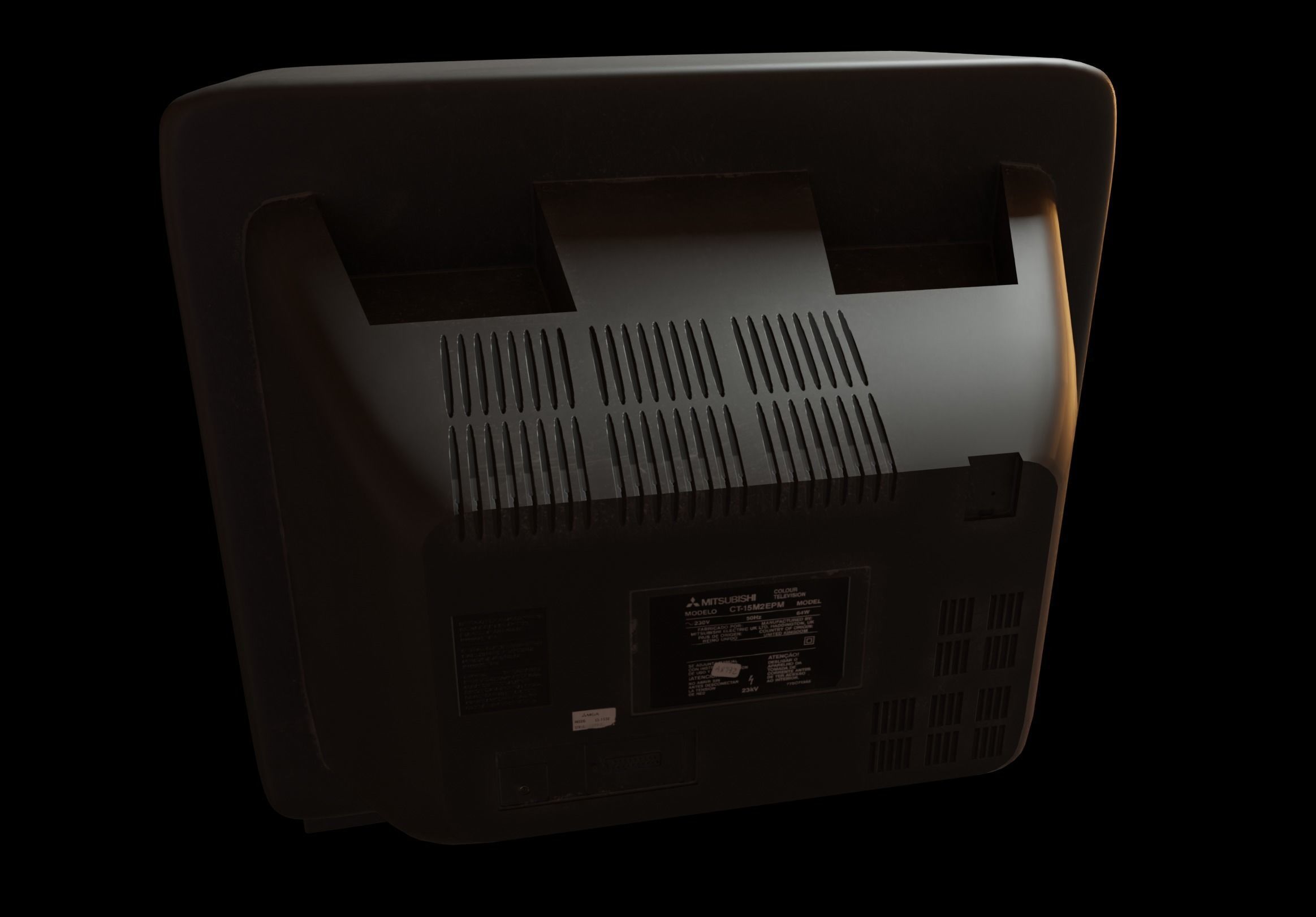 Retro Mitsubishi TV Low-poly 3D model_7