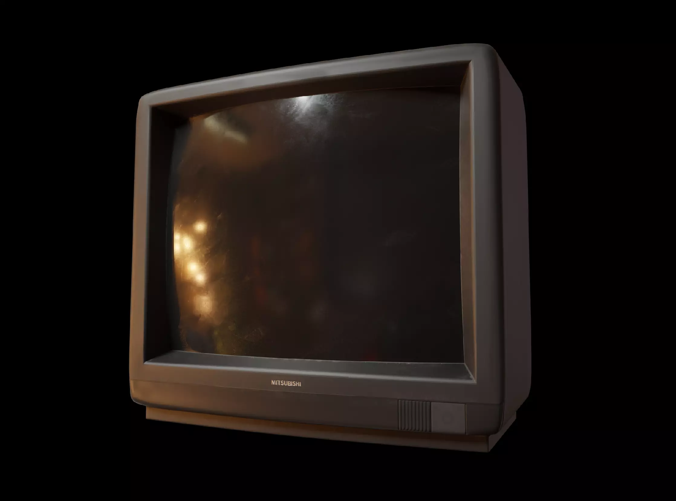 Retro Mitsubishi TV Low-poly 3D model_0