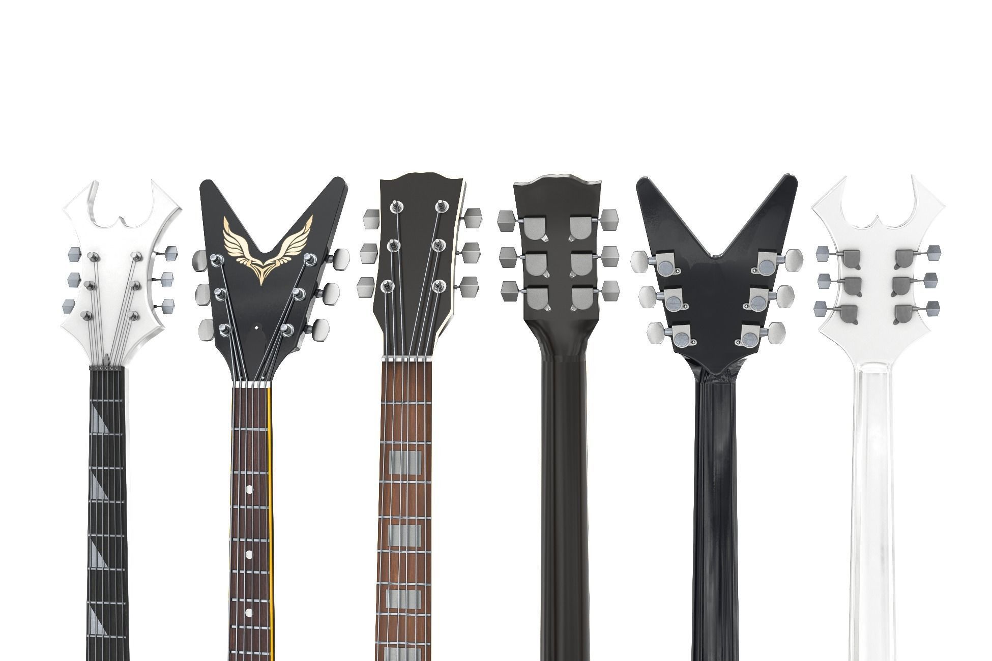 Colored Electric Guitar Low-poly 3D model_11