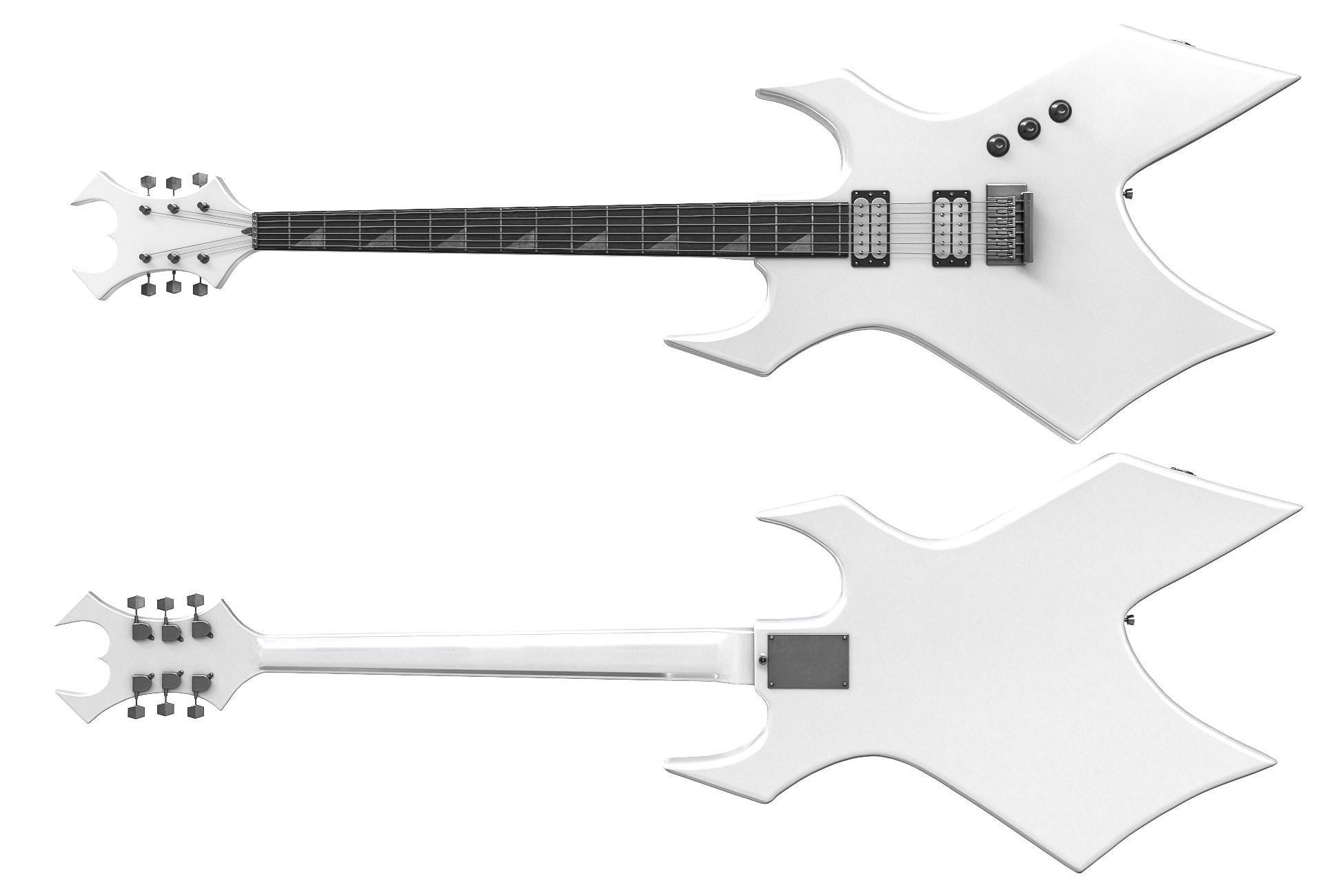 Colored Electric Guitar Low-poly 3D model_8
