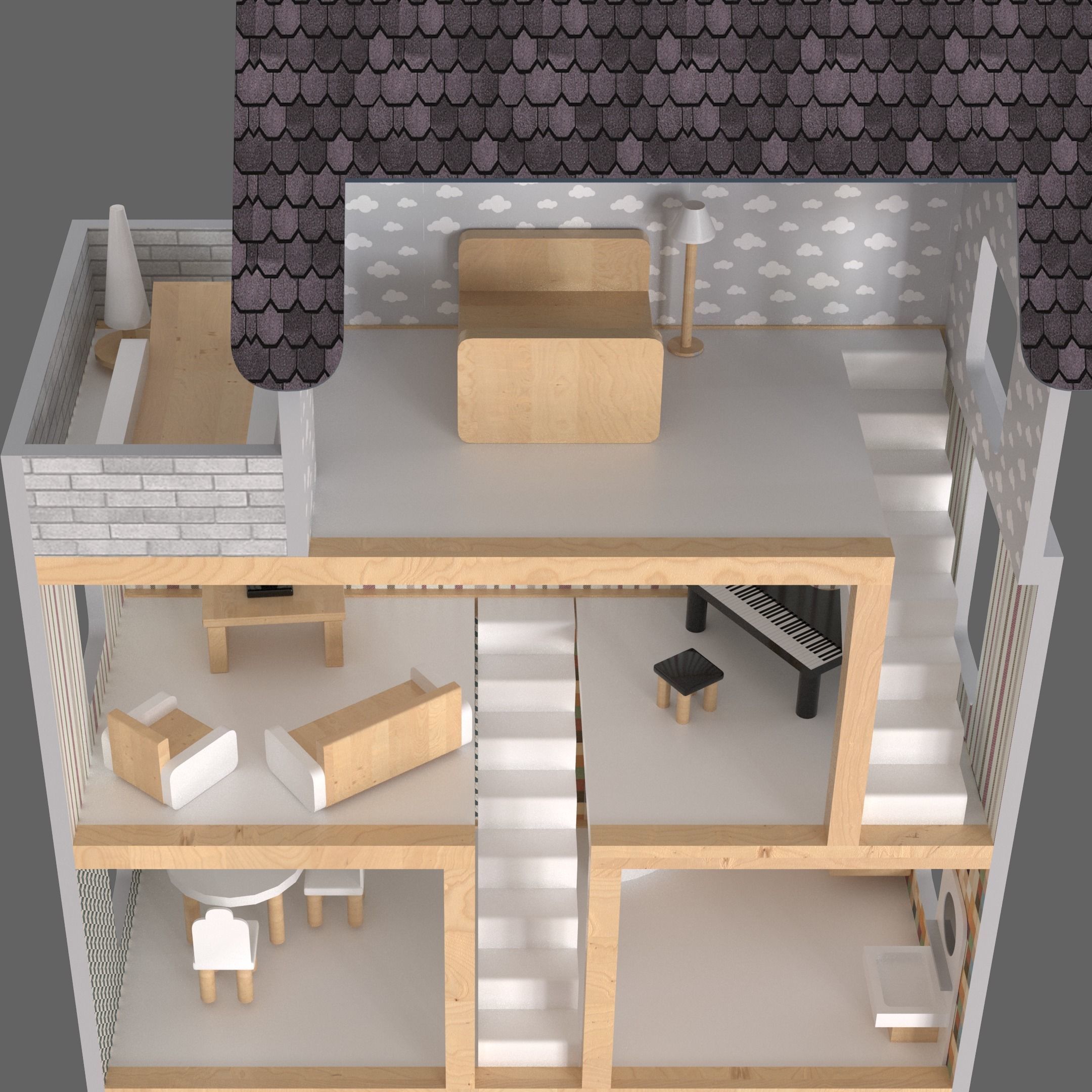 Dollhouse game 3D model_3