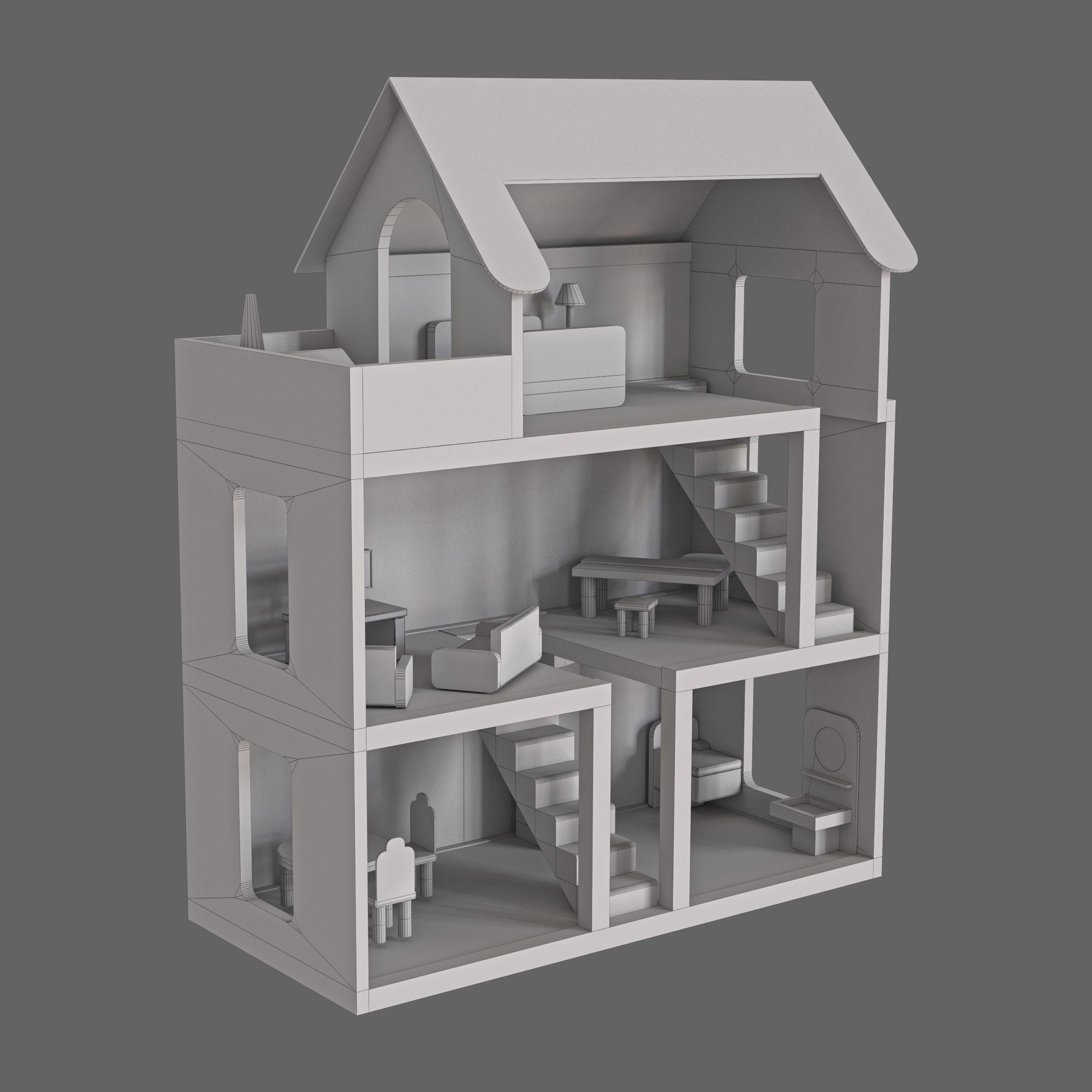 Dollhouse game 3D model_4