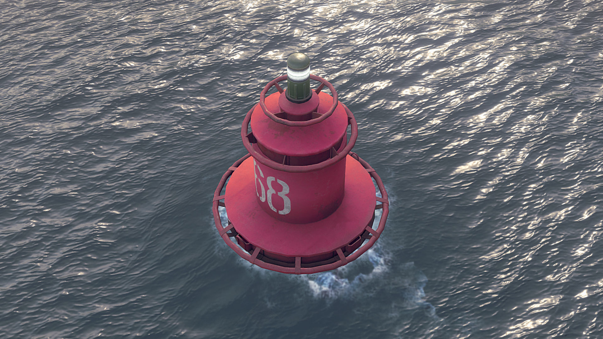 Buoy River RB-4-02 Right Side Mark Low-poly 3D model_3
