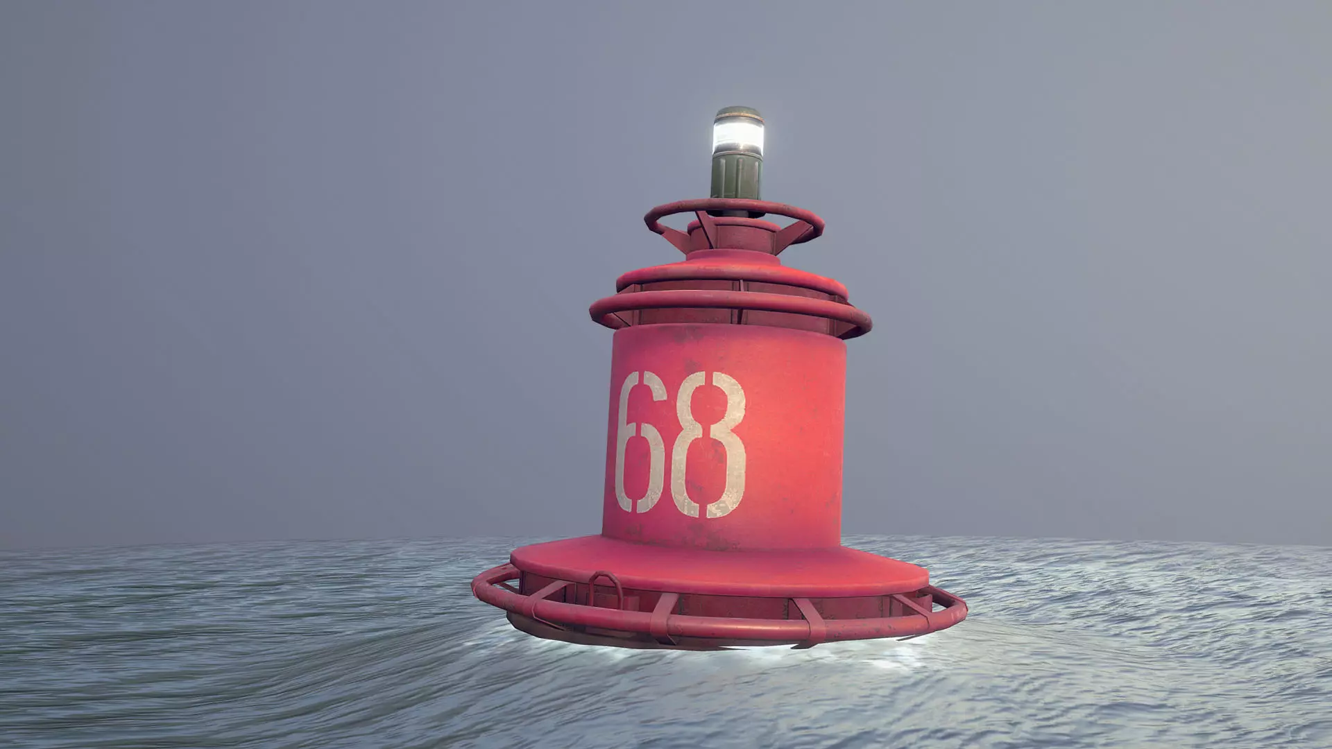 Buoy River RB-4-02 Right Side Mark Low-poly 3D model_0