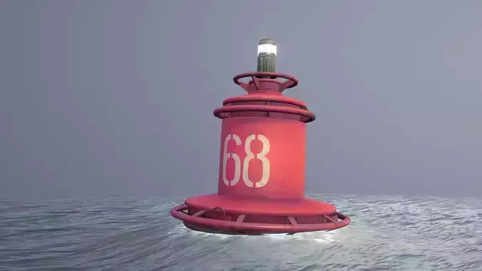 Buoy River RB-4-02 Right Side Mark Low-poly 3D model
