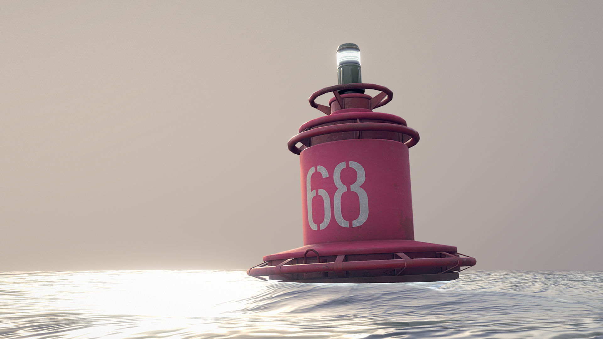 Buoy River RB-4-02 Right Side Mark Low-poly 3D model_4
