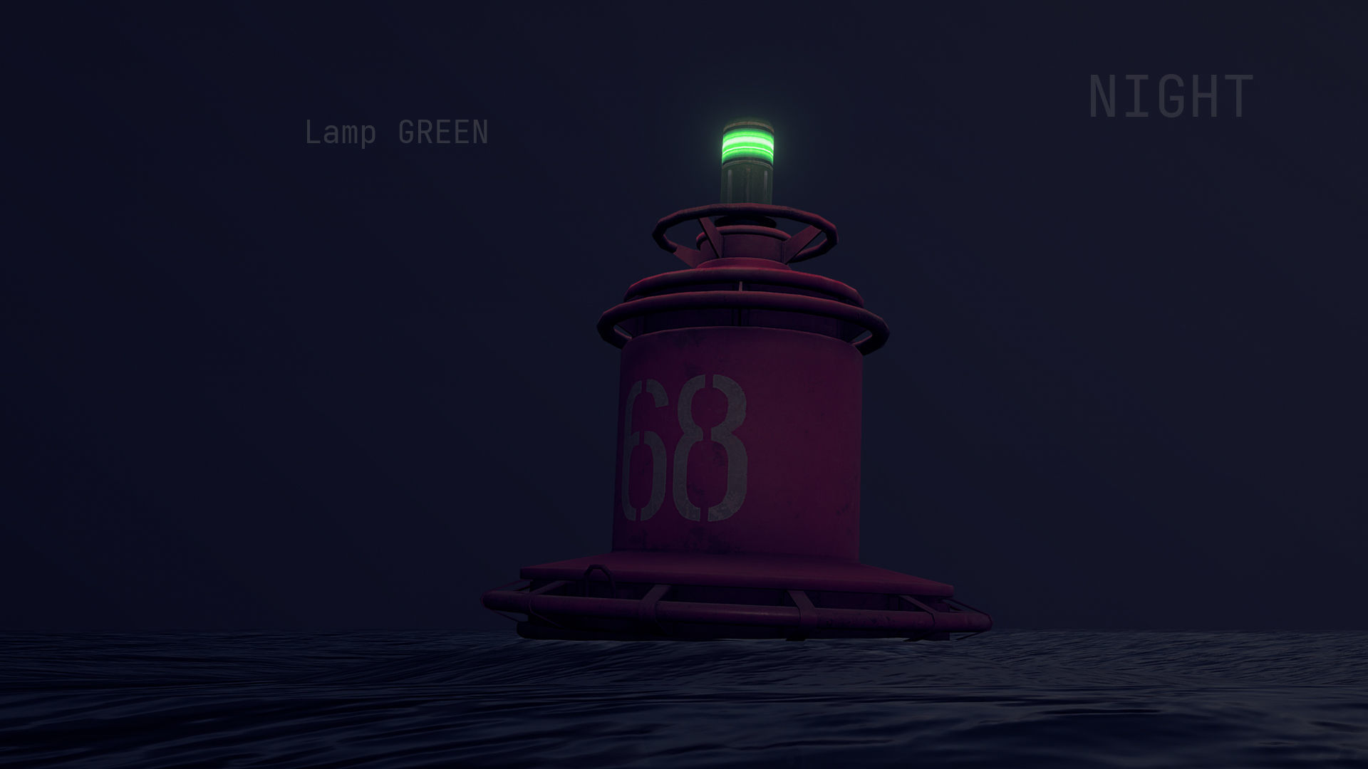 Buoy River RB-4-02 Right Side Mark Low-poly 3D model_13