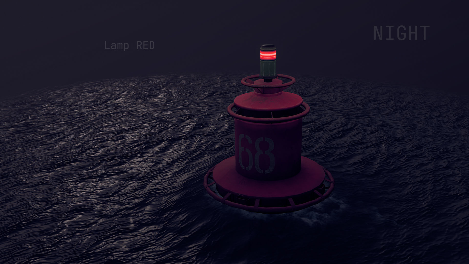 Buoy River RB-4-02 Right Side Mark Low-poly 3D model_12
