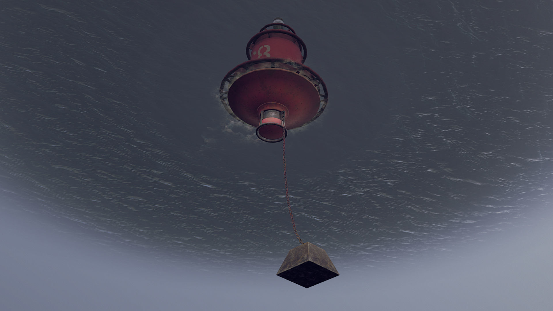 Buoy River RB-4-02 Right Side Mark Low-poly 3D model_6