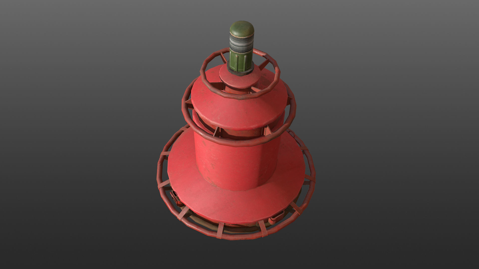 Buoy River RB-4-02 Right Side Mark Low-poly 3D model_21