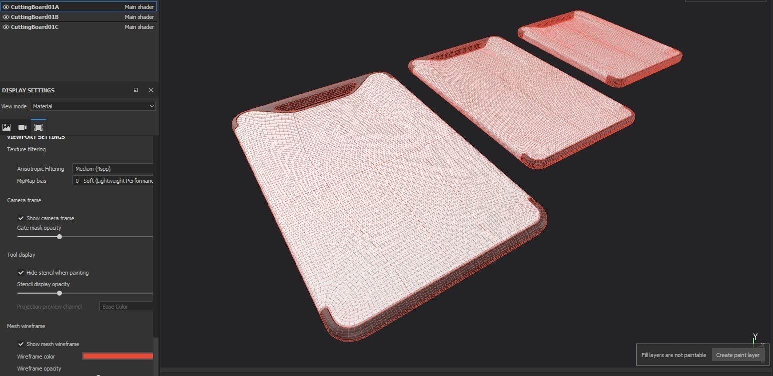 Cutting Board M1 Low-poly 3D model_19