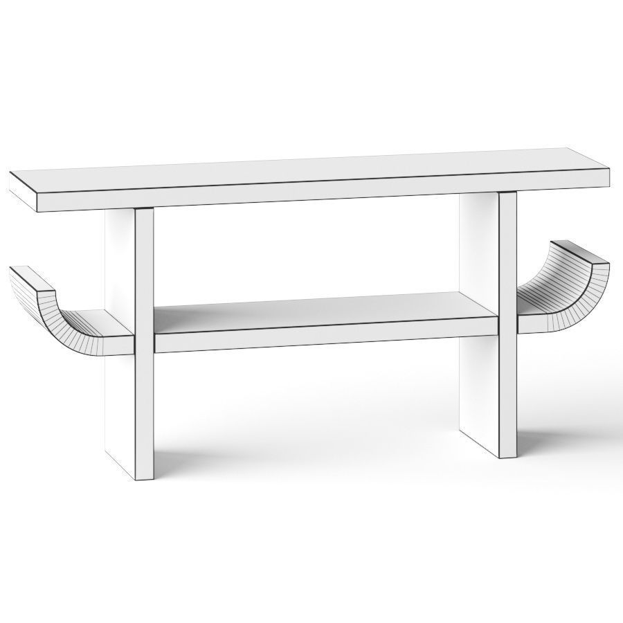 CB2 Pagoda Black Console Table 3D model_1
