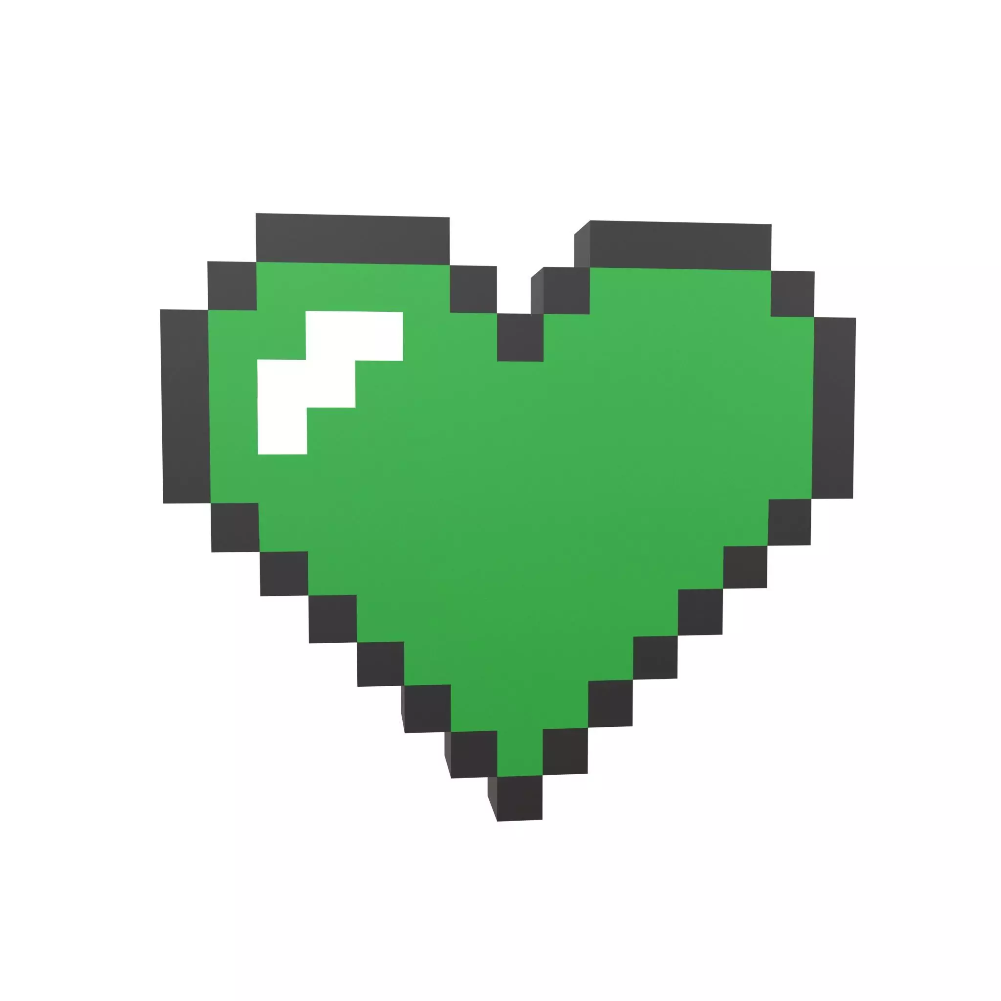 Pixel Heart v1 004 Low-poly 3D model_0