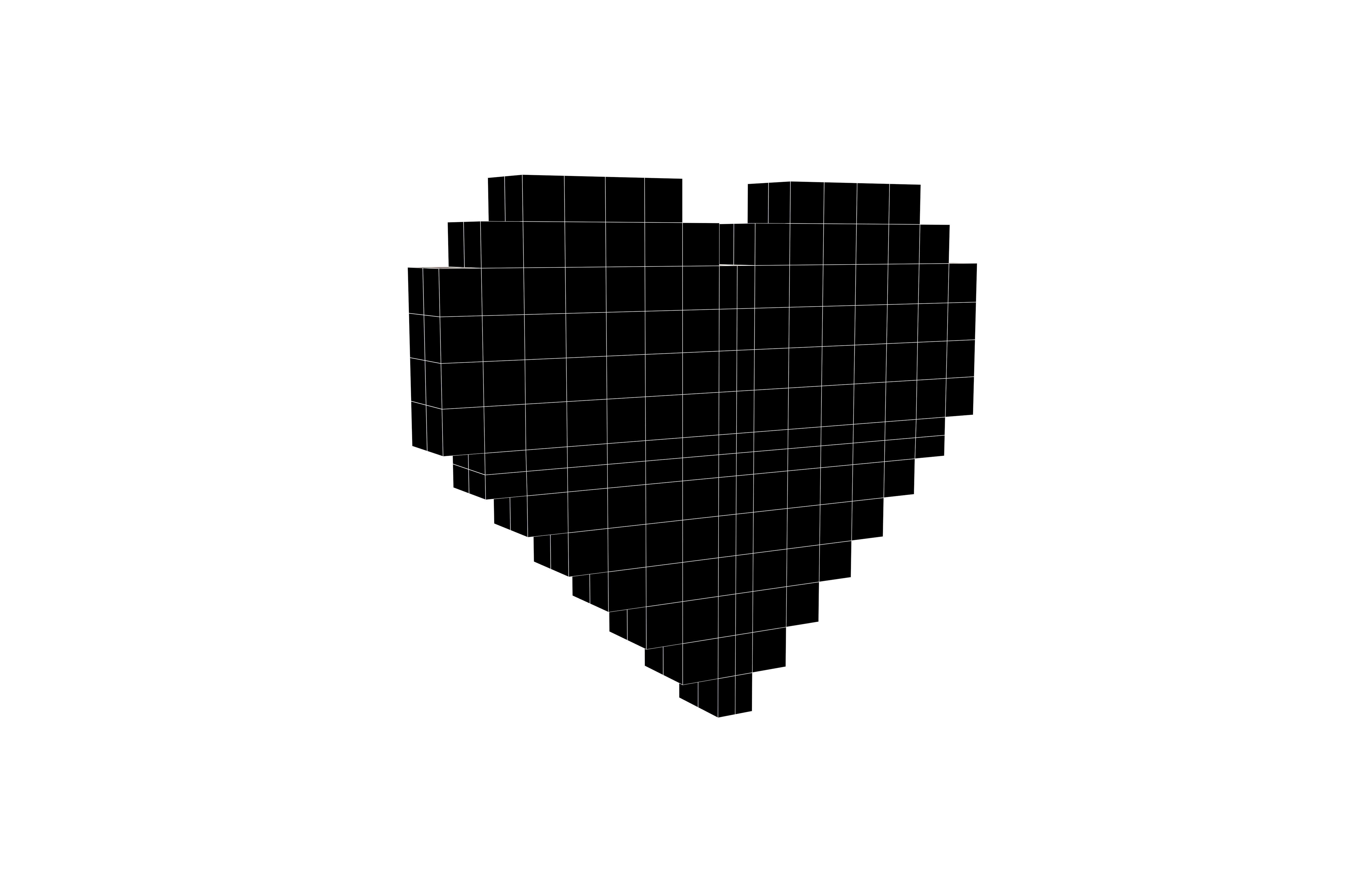 Pixel Heart v1 004 Low-poly 3D model_5