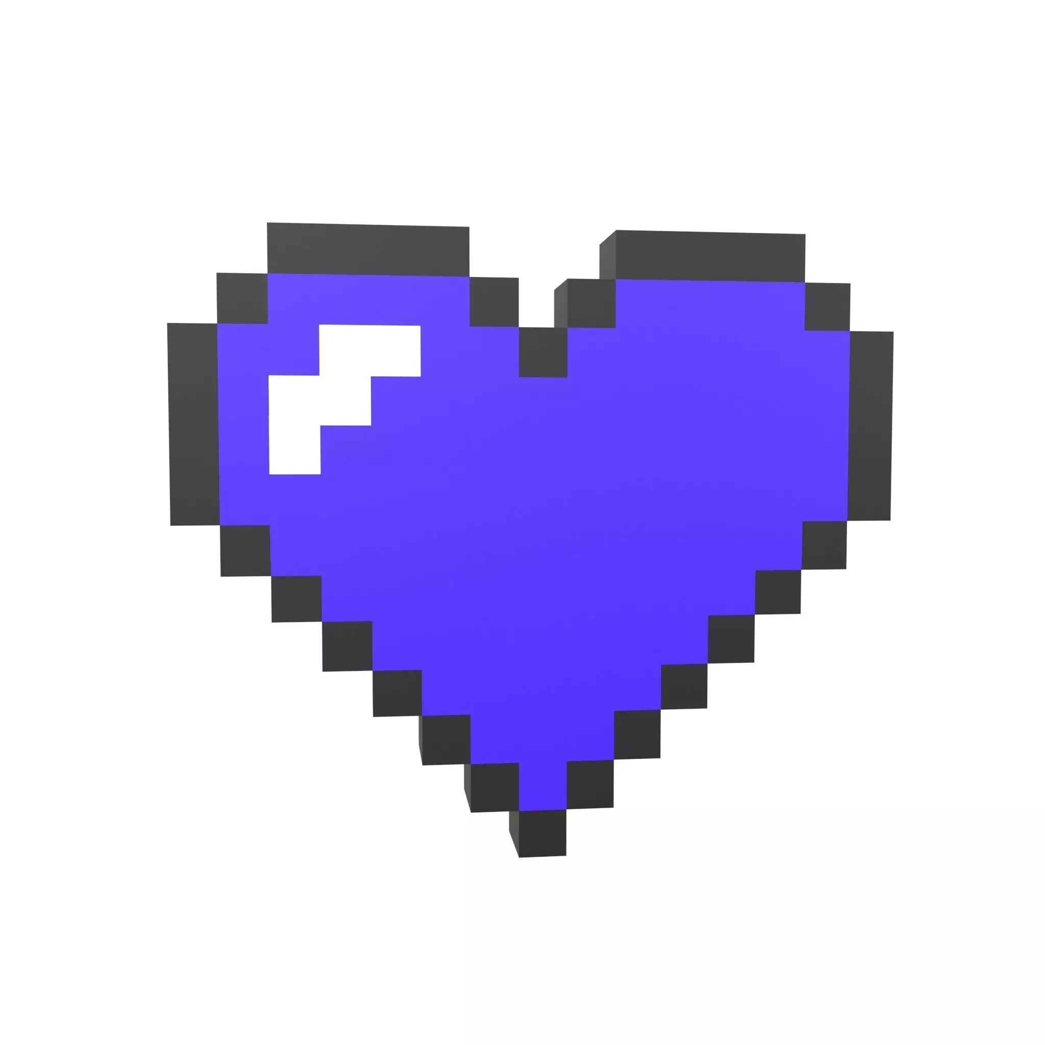 Pixel Heart v1 005 Low-poly 3D model_0