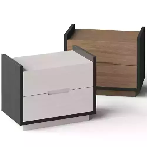  CB2 Beaufort Bleached Wood Nightstand Bedside Table 3D model