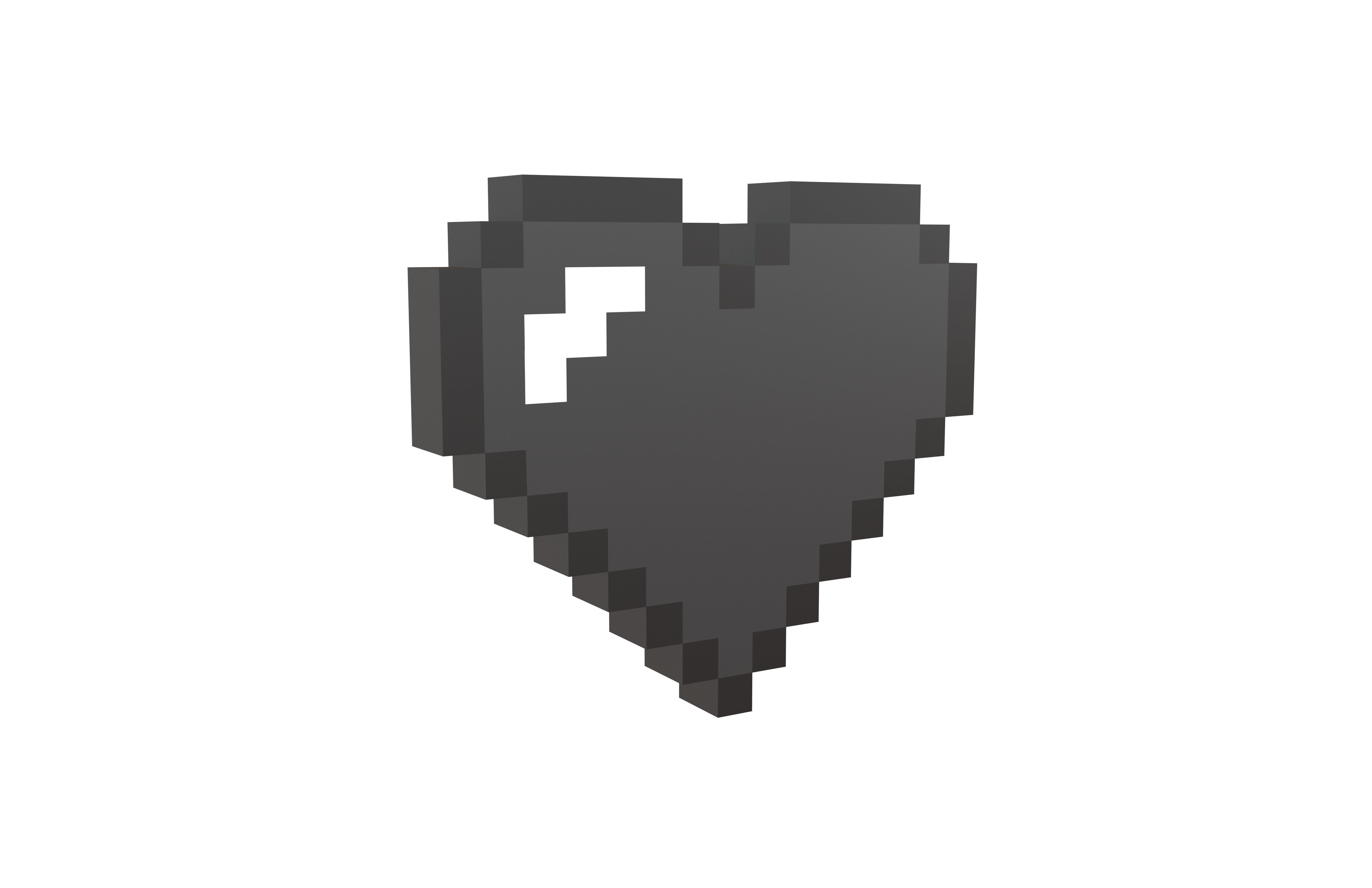 Pixel Heart v1 007 Low-poly 3D model_1