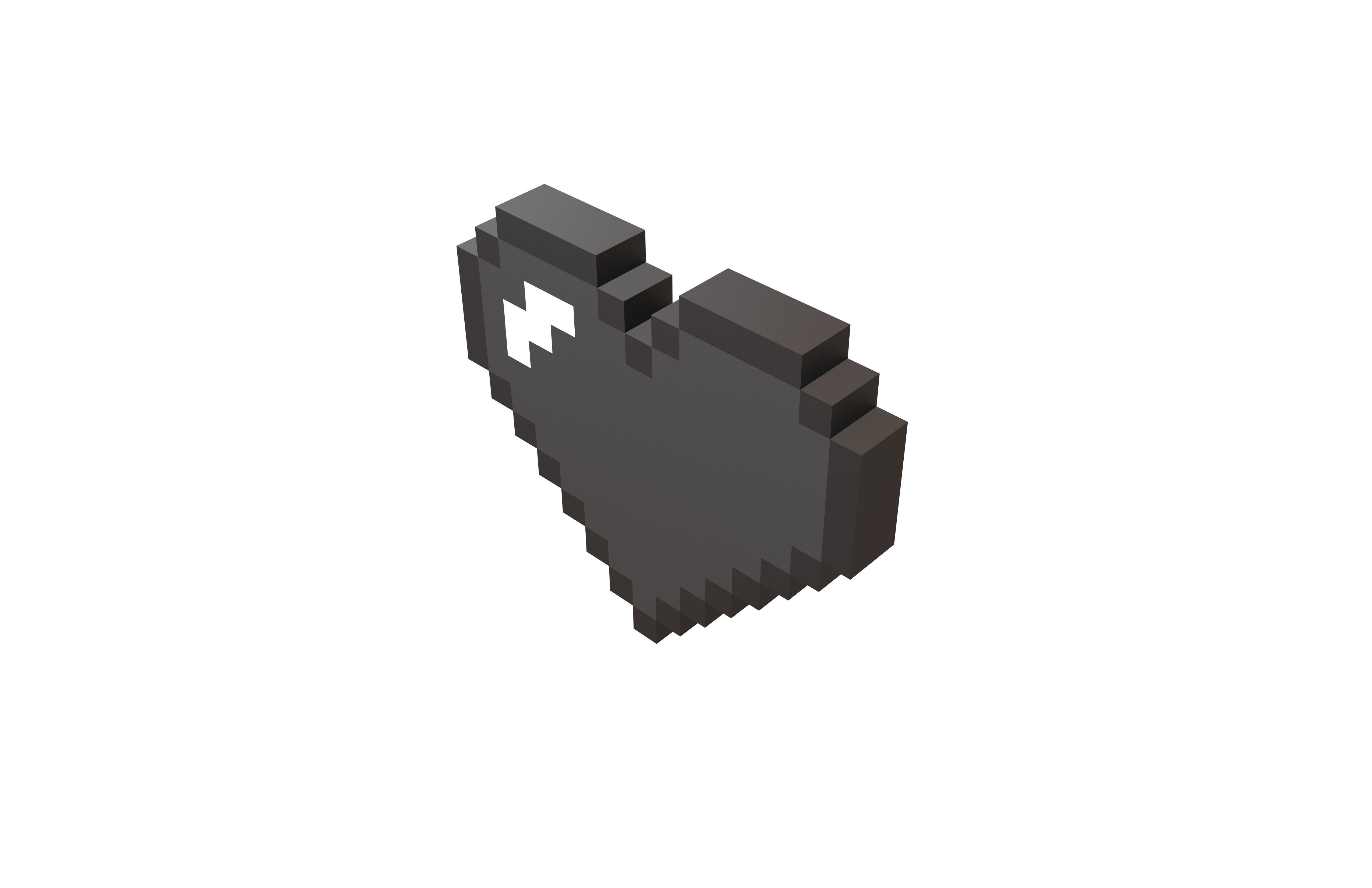 Pixel Heart v1 007 Low-poly 3D model_2