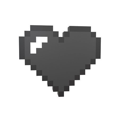 Pixel Heart v1 007 Low-poly 3D model