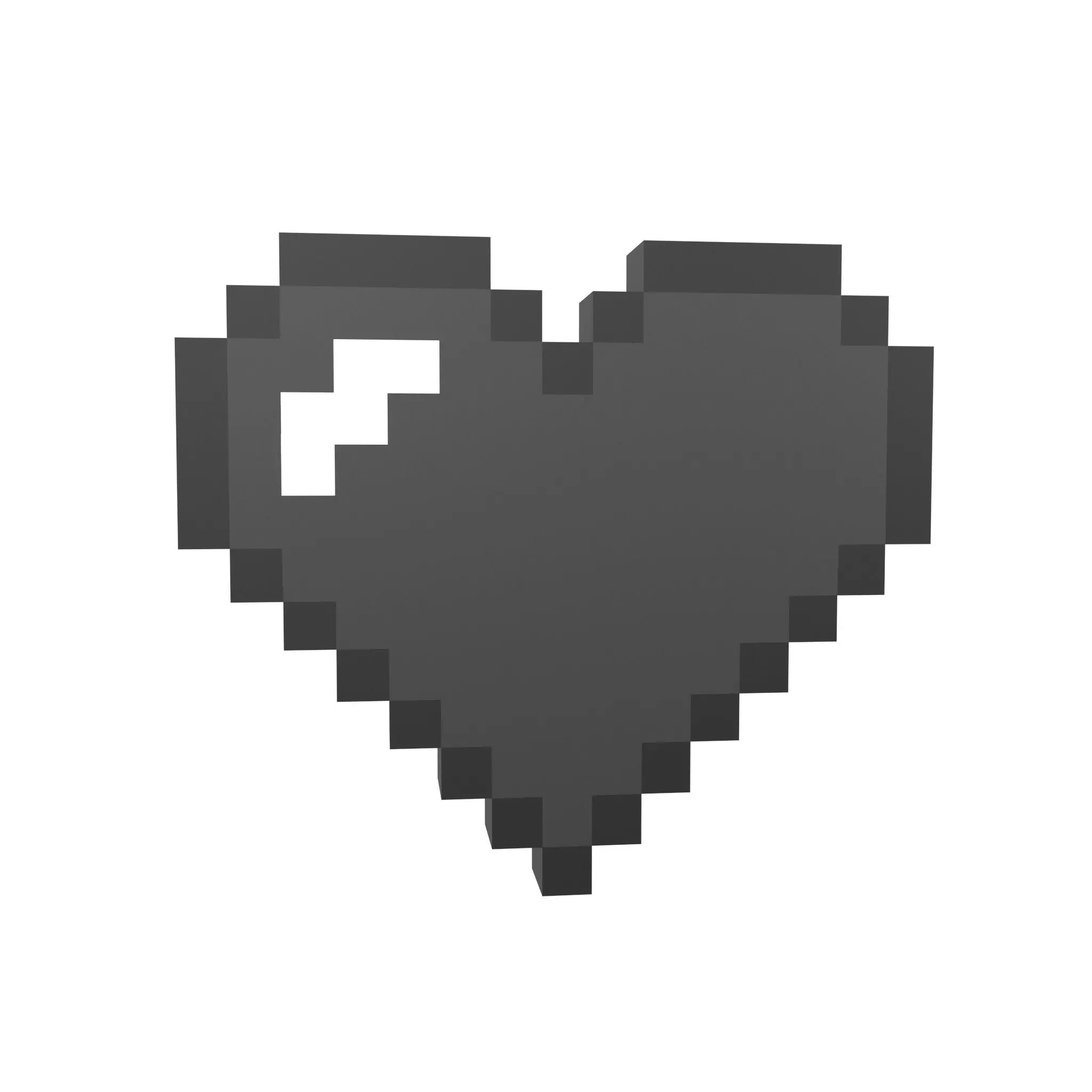 Pixel Heart v1 007 Low-poly 3D model_0