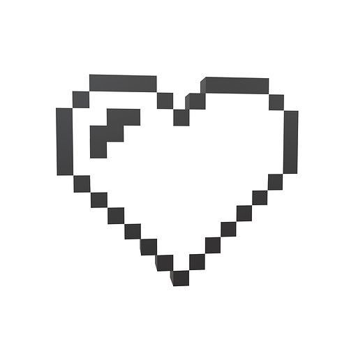 Pixel Heart v1 008 Low-poly 3D model