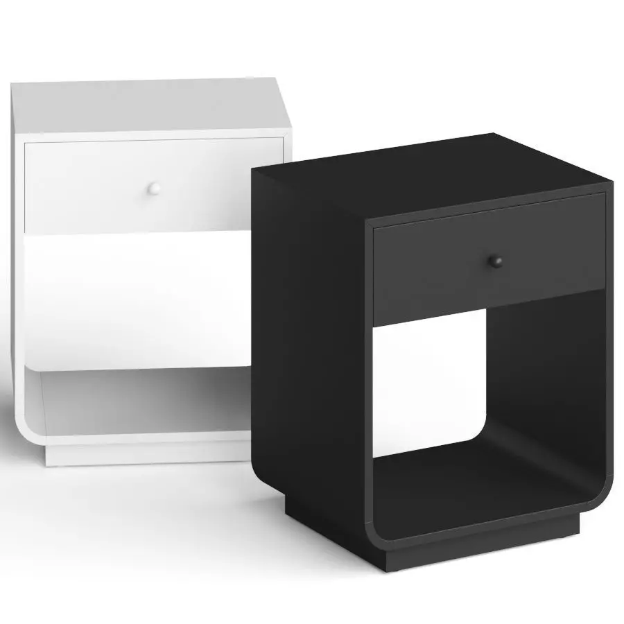 CB2 Bowed Lacquered Nightstand Bedside Table 3D model_0
