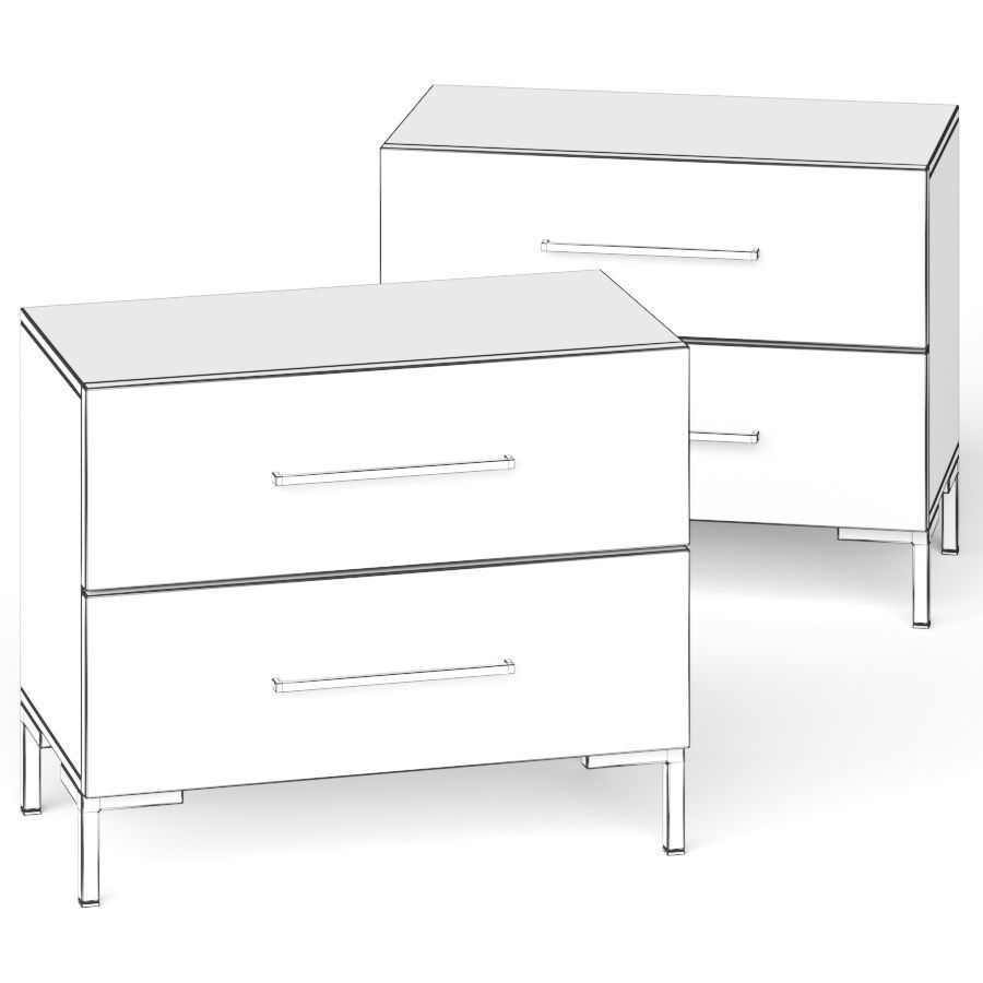 CB2 Link Wash Acacia Nightstand Bedside Table 3D model_1