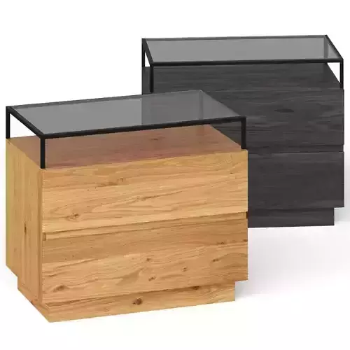 CB2 Lawson Glass Top Nightstand Bedside Table 3D model