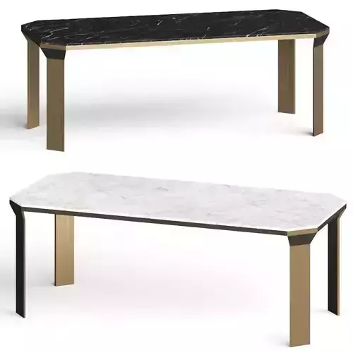 Crate and Barrel Catalyst Dining Table with Brass Base