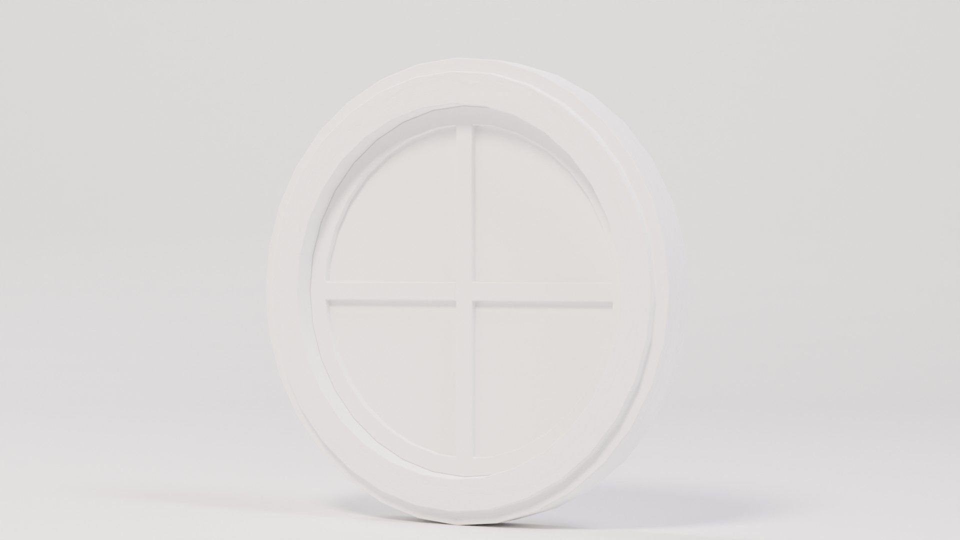 Circle Wooden Window 50x6x50 Low-poly 3D model_3