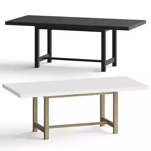 Crate and Barrel Caicos Cement Top Dining Table