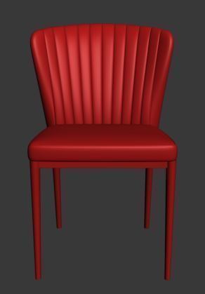 Chair velvet dining Low-poly 3D model_6