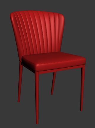 Chair velvet dining Low-poly 3D model_7