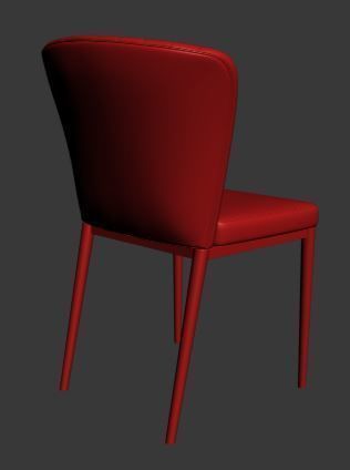 Chair velvet dining Low-poly 3D model_10