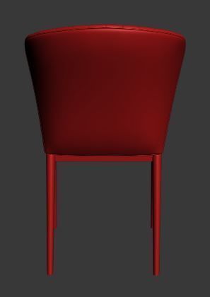 Chair velvet dining Low-poly 3D model_11