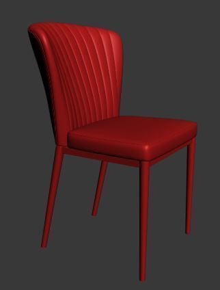 Chair velvet dining Low-poly 3D model_8