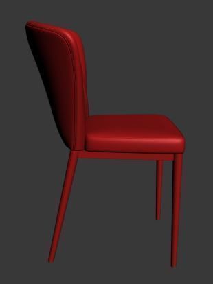 Chair velvet dining Low-poly 3D model_9