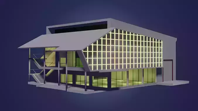 Office in concept 3D model