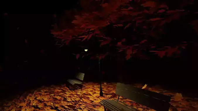 Autumn Falling Leaves Project Blender Low-poly 3D model
