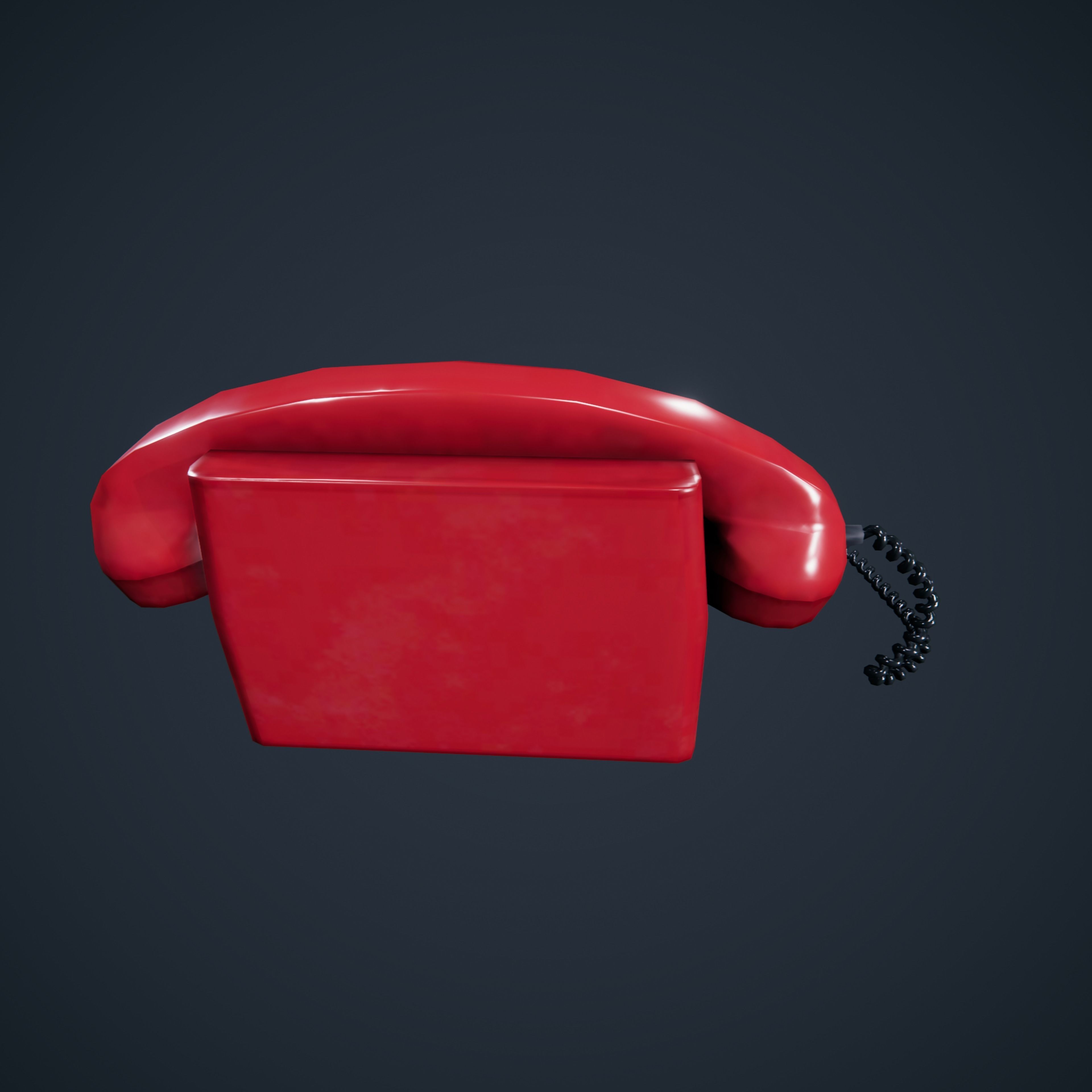 Vintage Telephone Rotary Low-poly 3D model_3