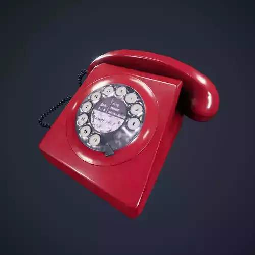 Vintage Telephone Rotary Low-poly 3D model