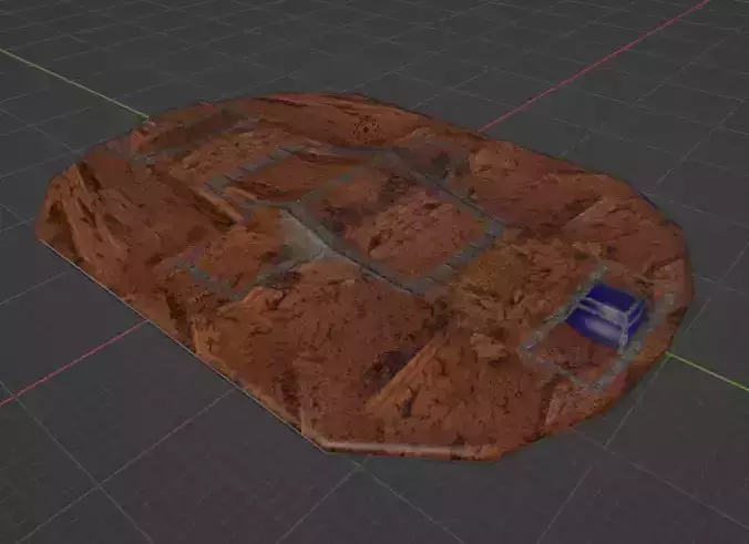 Simple Small Dirt Track Arena Free low-poly 3D model