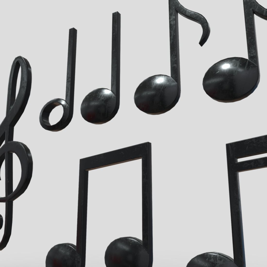 Musical Note Pack Low-poly 3D model_13